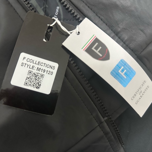 F Collections Faux Leather Jacket (Style M19120) - Brand New L size - Picture 2 of 9